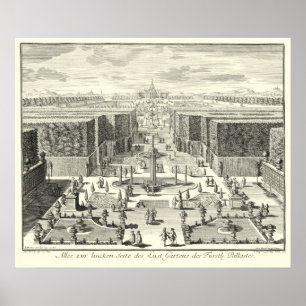 Poster Peinture à l'huile des Fontaines du Jardin de Vers