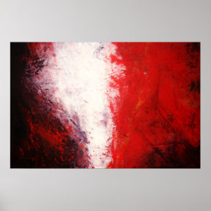 Poster Peinture Abstraite originale Imprimer tons rouges