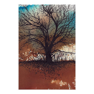 Poster Peinture Abstraite Paysage Aquarelle Encre Art