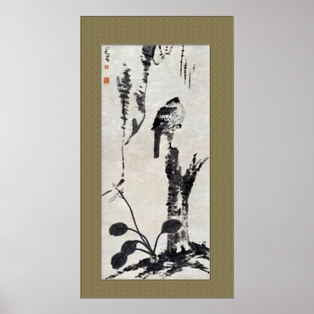 Poster Peinture Antique Chinoise, Nature, Oiseau, (Devant)