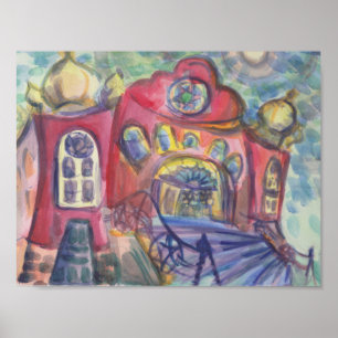 Poster Peinture aquarelle Ottawa Ancienne synagogue Juive