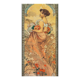 Poster Peinture Art Nouveau de l'été par Alphonse Mucha