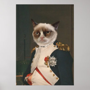 Poster Peinture classique de chats grincheux