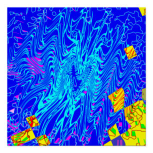 Poster Peinture d'art Abstrait bleu moderne