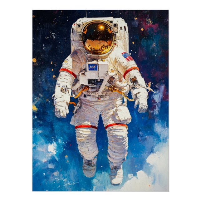 Poster Peinture d'astronaute (Devant)