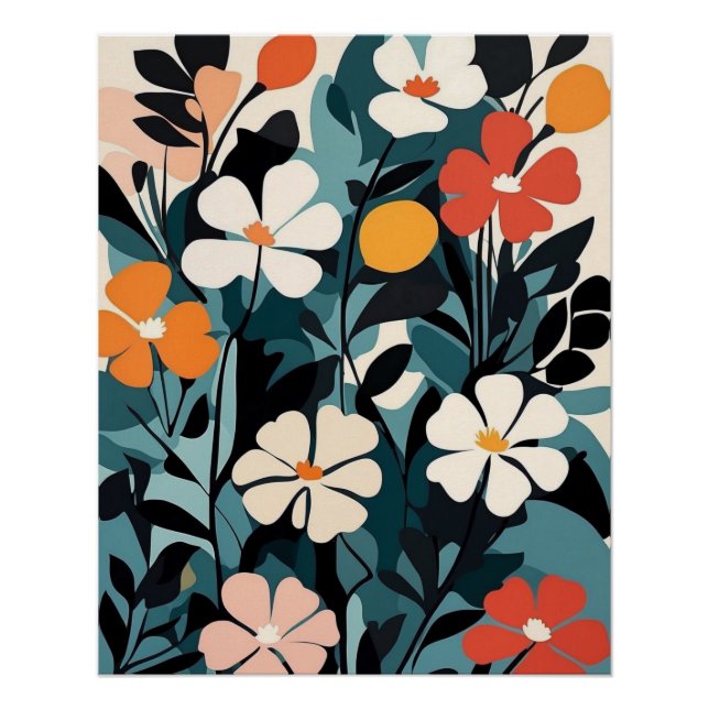 Poster Peinture de bouquet d'été vibrante (Devant)