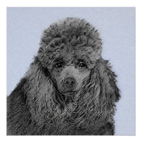 Peinture de caniche Miniature Jouet noir Art origi