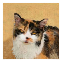 Peinture de chat Calico - Cute Original Cat Art
