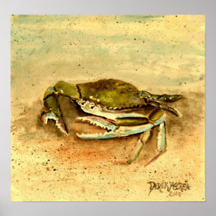 Poster peinture de crabe dessin d'art