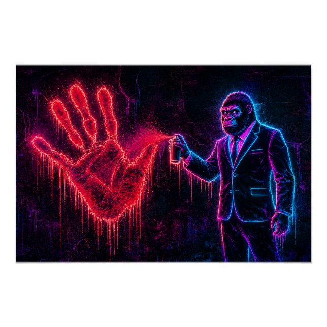 Poster Peinture de gorille (Devant)