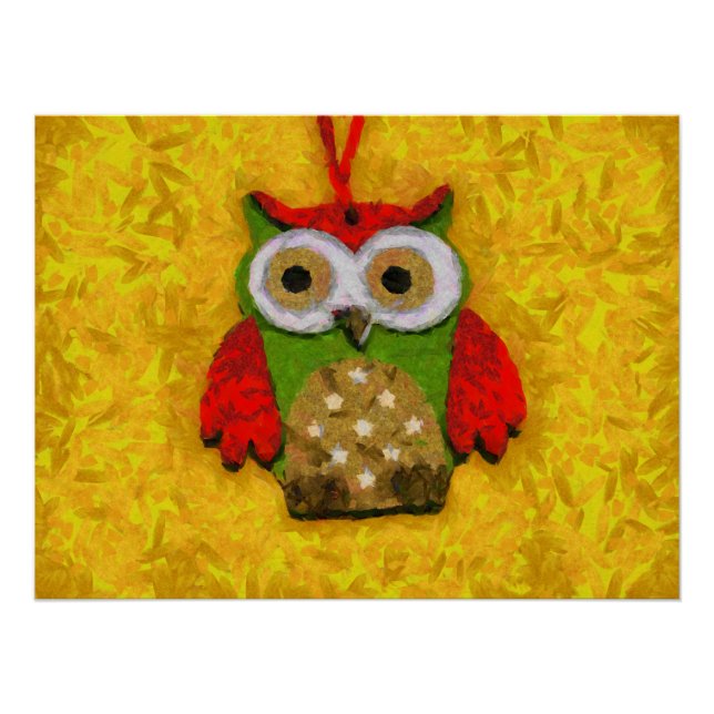 Poster Peinture de hibou (Devant)