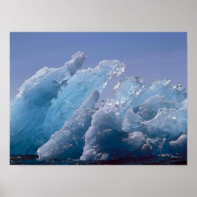 Poster Peinture de l'iceberg de l'Alaska (Devant)