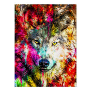 Poster Peinture de loup