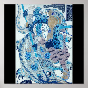 Poster Peinture de Miyamoto Musashi circa 1800's