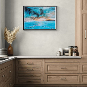 Poster Peinture de paysage au lever du soleil