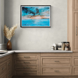 Poster Peinture de paysage au lever du soleil