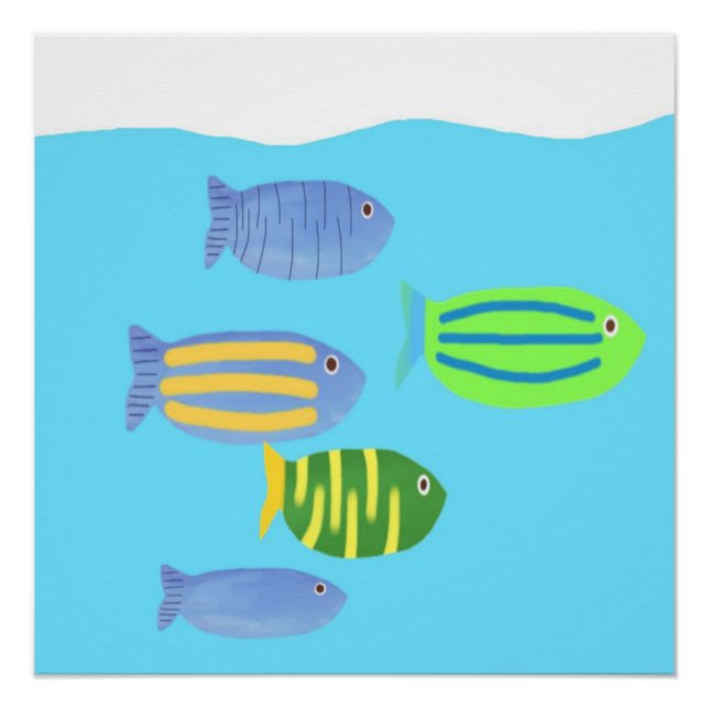Poster peinture de poissons (Devant)