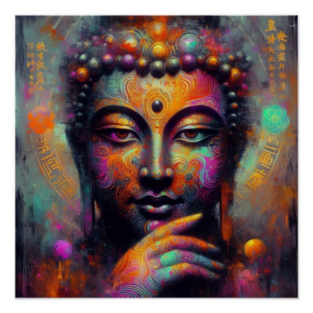 POSTER PEINTURE D'HUILE DE BUDDHA #13 (Devant)