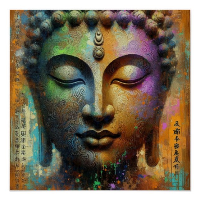 POSTER PEINTURE D'HUILE DE BUDDHA #17 (Devant)