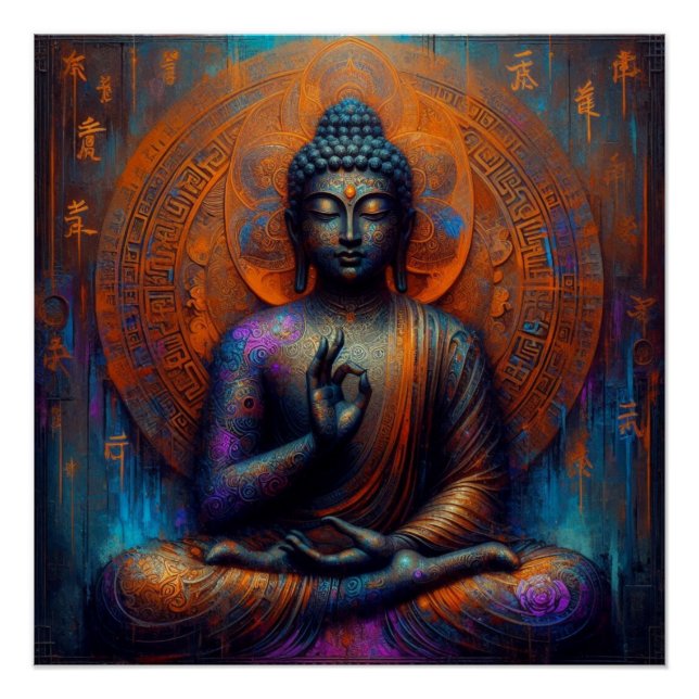 POSTER PEINTURE D'HUILE DE BUDDHA #19 (Devant)