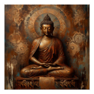 POSTER PEINTURE D'HUILE DE BUDDHA #2