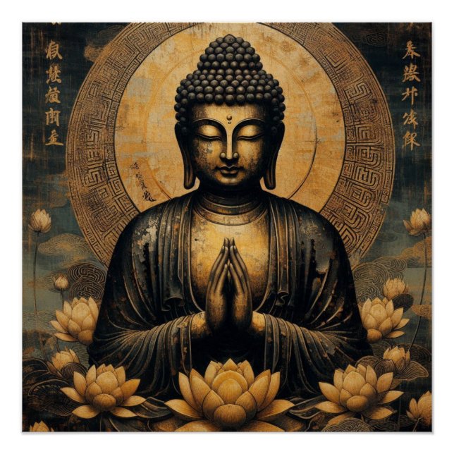 POSTER PEINTURE D'HUILE DE BUDDHA #22 (Devant)