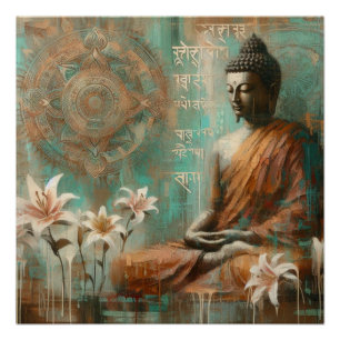 POSTER PEINTURE D'HUILE DE BUDDHA #7