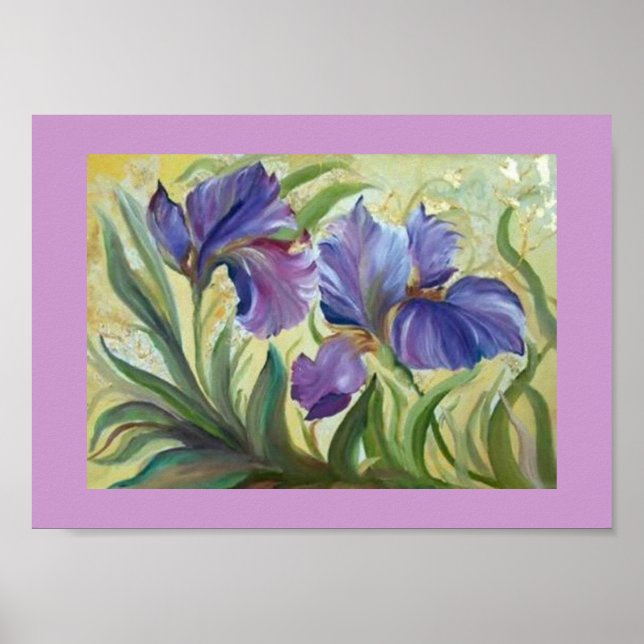 Poster Peinture d'iris romantique (Devant)