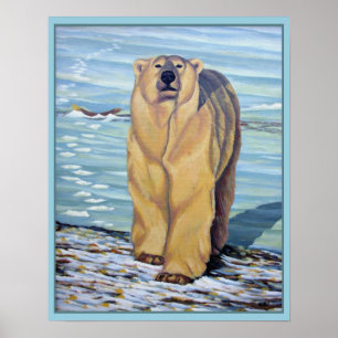Poster Peinture d'ours polaire Art Imprimer Faune Décor M