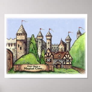 Poster Peinture du village de la Renaissance