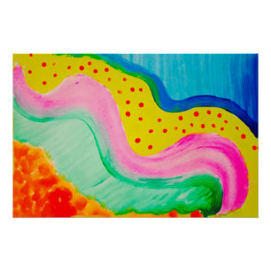 Poster Peinture Éclectique Colorée Art Moderne Dynamique