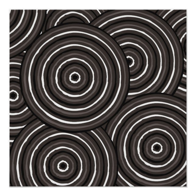 Poster Peinture en ligne autochtone (Devant)