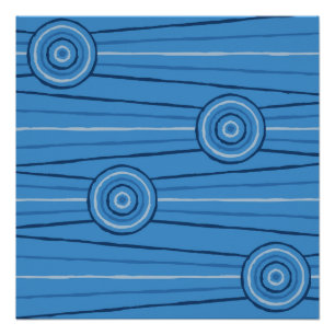 Poster Peinture en ligne et en cercle autochtone