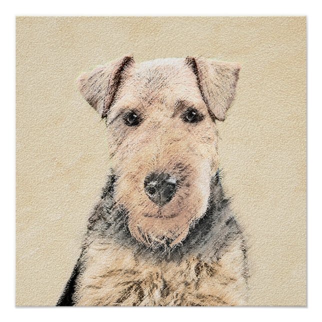 Poster Peinture galloise Terrier - Cute Original Chien Ar (Devant)
