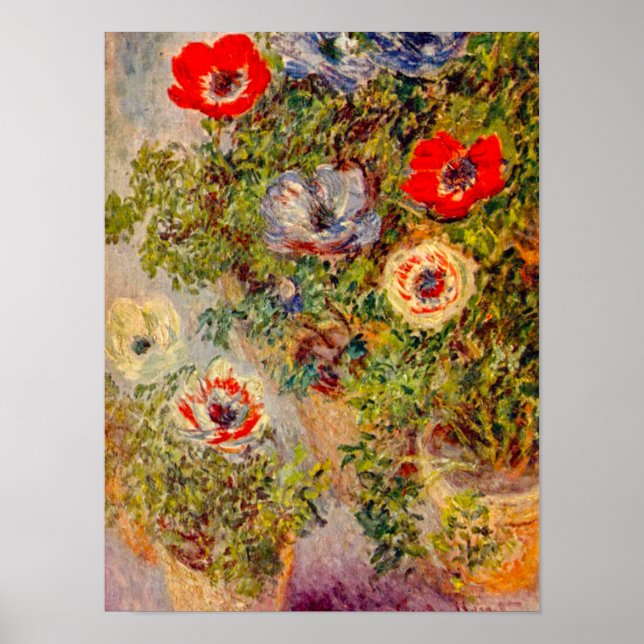 Poster Peinture impressionniste florale - Claude Monet (Devant)