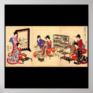 Poster Peinture japonaise ancienne. Vers 1895