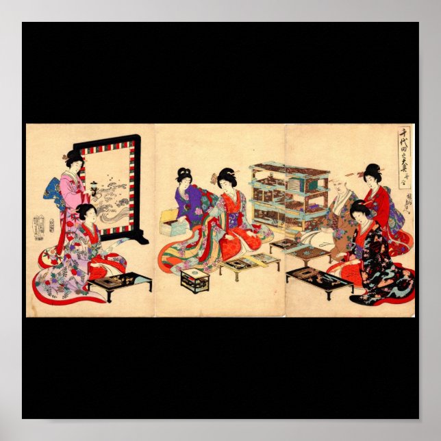 Poster Peinture japonaise ancienne. Vers 1895 (Devant)