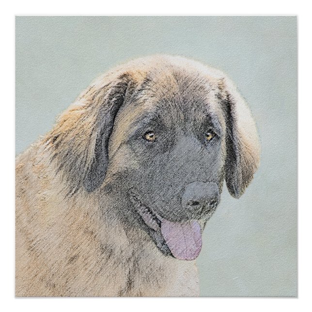 Poster Peinture Leonberger - Joli art original chien (Devant)