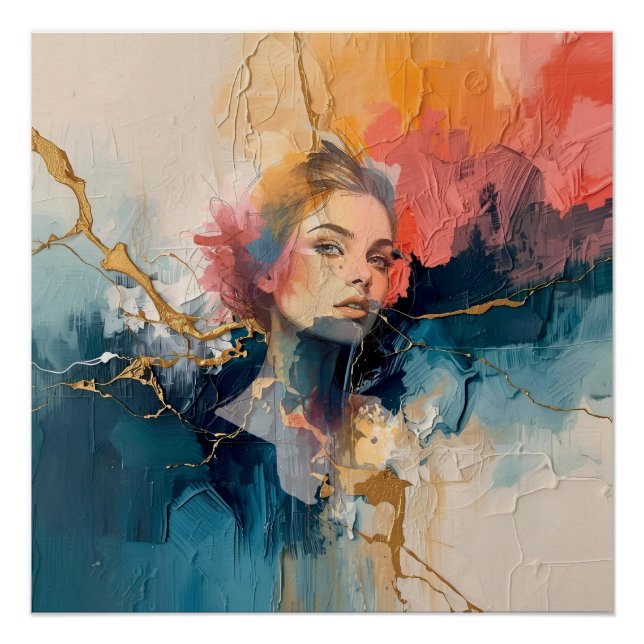 Poster peinture murale abstraite, impression d'art modern (Devant)