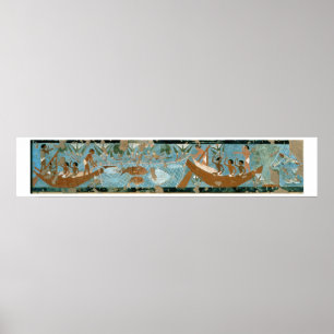 Poster Peinture murale du tombeau d'Ipuy, Thèbes, profond