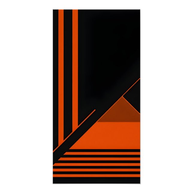 Poster Peinture murale rétro minimaliste (Devant)