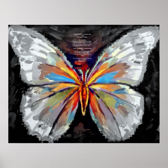 Poster Peinture papillon Abstraite - Imprimantes d'art (Devant)