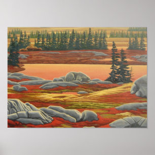 Poster Peinture paysagère canadienne Ours Imprimer