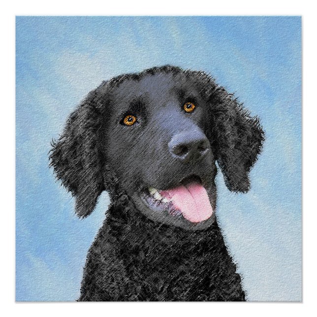 Poster Peinture Retriever recouverte de boue - Art Chien  (Devant)