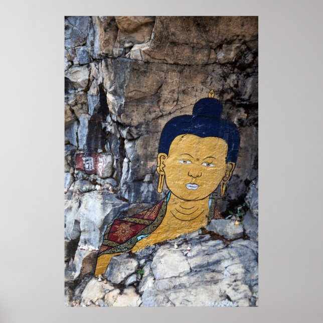 Poster Peinture rocheuse de Bouddha (Devant)