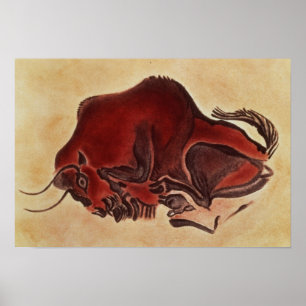 Poster Peinture rocheuse d'un bison, fin de la Magdalénie