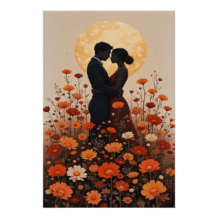Poster Peinture Romantique de Coucher de Soleil - Art Mur