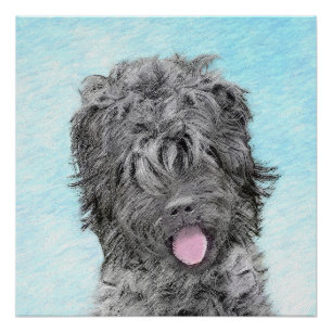 Poster Peinture russe Terrier noir - Chien original migno