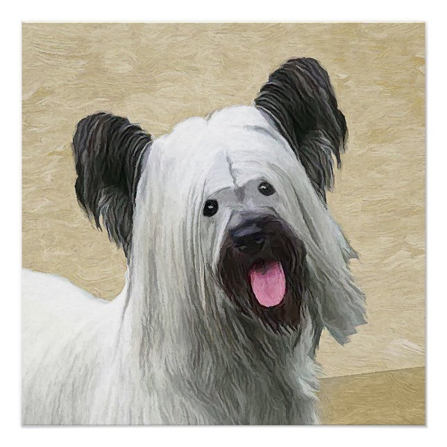 Poster Peinture Skye Terrier - Cute Original Chien Art (Devant)