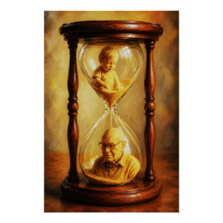 Poster Peinture symbolique du passage de la vie en sablie